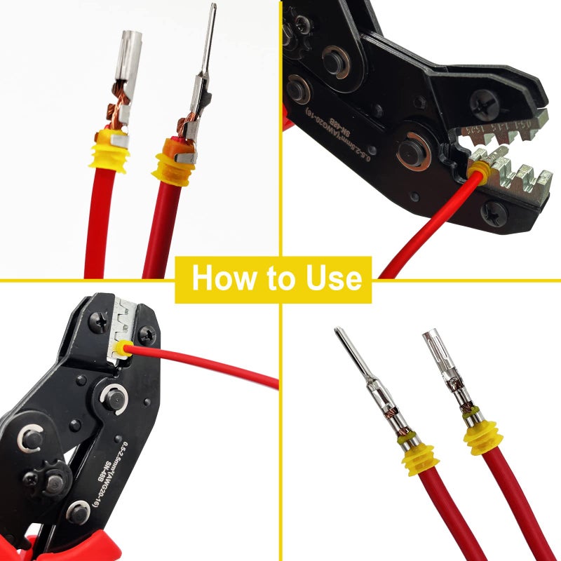 Twippo Crimping Tool with Ratchet  Ratcheting Wire Crimper Tool for Open Barrel Terminal Connectors  Electrical Crimping Tool  Crimping Pliers for 20-14 AWG - Image 4